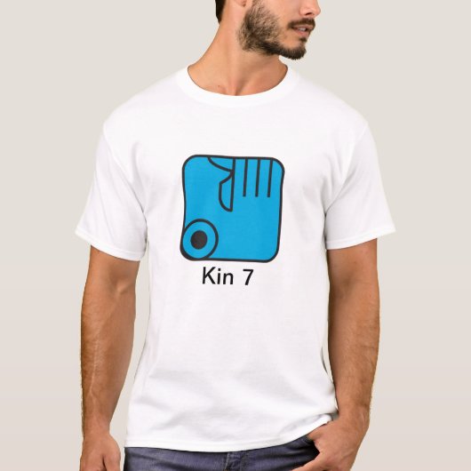 Camiseta Tzolkin Mao Azul Kin 7 T-Shirt (Vorderseite)