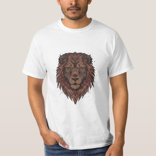 Camiseta Value - Leão Tribal | 100% Algodão T-Shirt (Vorderseite)