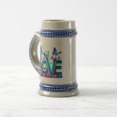 Camiseta Vibrant Love and Butterflies – Colorful F Bierglas (Vorderseite Links)