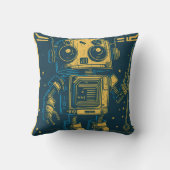 Camiseta vintaje cute robot steampunk friendly IA Kissen (Rückseite)