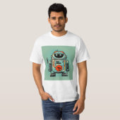 Camiseta vintaje robot steampunk green T-Shirt (Vorne ganz)