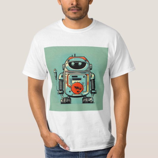 Camiseta vintaje robot steampunk green T-Shirt (Vorderseite)