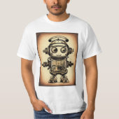 Camiseta vintaje robot steampunk IA T-Shirt (Vorderseite)