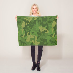 Cammo 2/Camoflaume/Hirsche/Elch/Elch/Jagdhund Fleecedecke