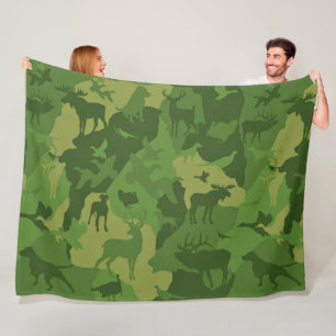 Cammo 2/Camoflaume/Hirsche/Elch/Elch/Jagdhund Fleecedecke