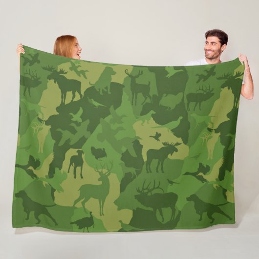 Cammo 2/Camoflaume/Hirsche/Elch/Elch/Jagdhund Fleecedecke (Beispiel)