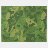 Cammo 2/Camoflaume/Hirsche/Elch/Elch/Jagdhund Fleecedecke (Vorderseite (Horizontal))