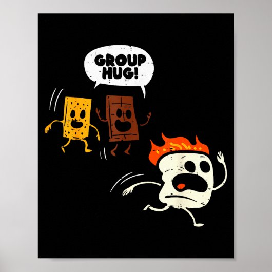 Camng Group Hug Smores Funny Marshmallow Men Women Poster (Vorne)