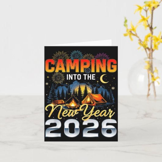 Camng Into The New Year 2026 Fireworks Outdoor Vib Karte (Gelbe Blume)