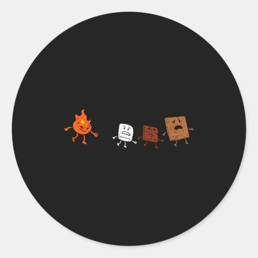 Camng Smores Running Fire Funny Group Hug Men Wome Runder Aufkleber (Vorderseite)