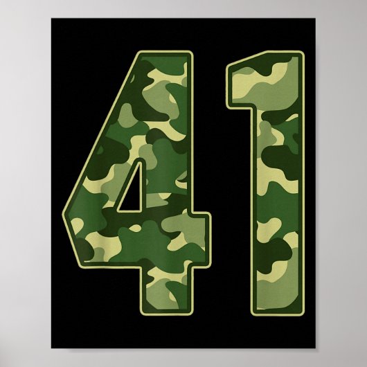 Camo #41 Jersey Number 41 Uniform Fan Favorite Pla Poster (Vorne)