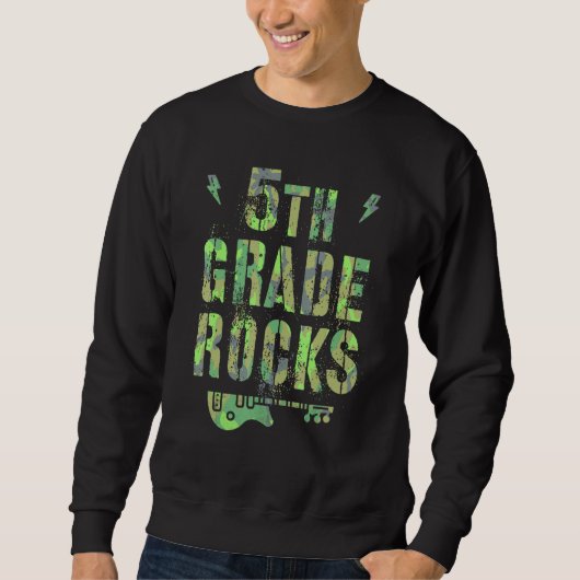 Camo 5th Grade Rocks Camp Teacher Squad Fifth Grad Sweatshirt (Vorderseite)
