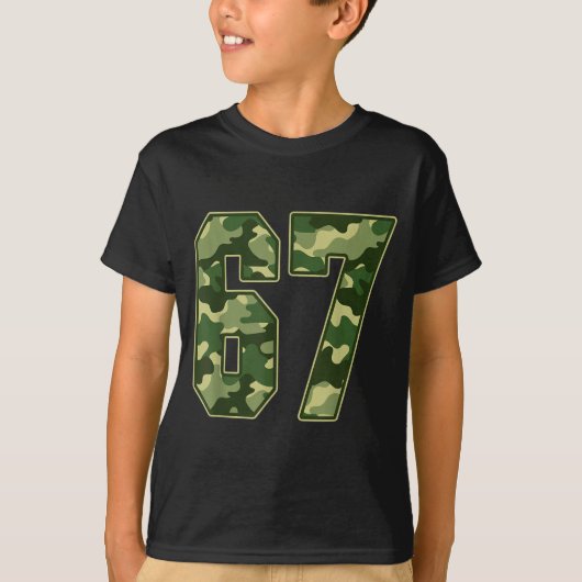 Camo #67 Jersey Number 67 Uniform Fan Favorite Pla T-Shirt (Vorderseite)