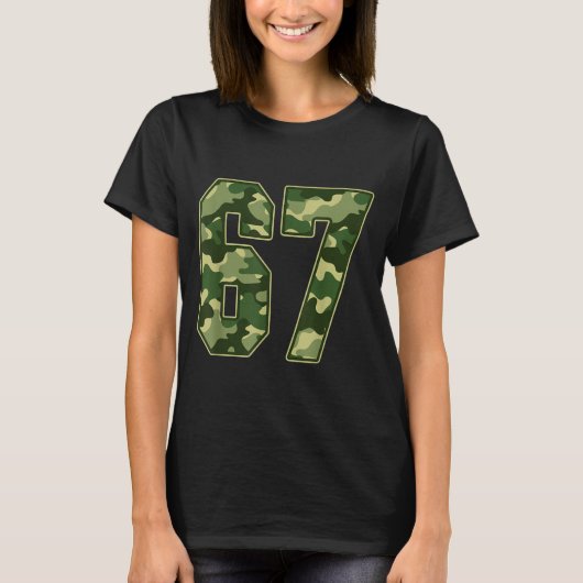 Camo #67 Jersey Number 67 Uniform Fan Favorite Pla T-Shirt (Vorderseite)