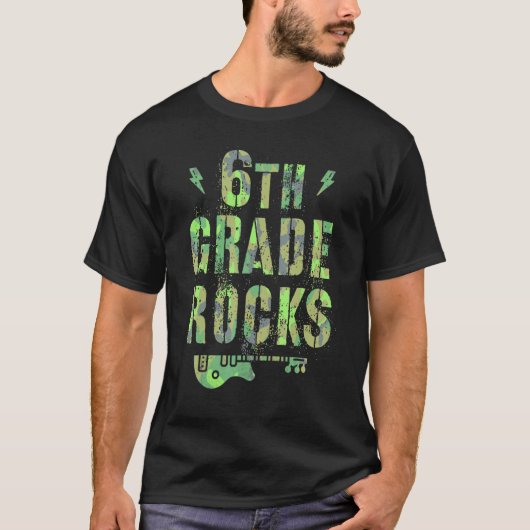 Camo 6th Grade Rocks Camp Teacher Squad Sixth Grad T-Shirt (Vorderseite)