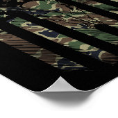 Camo American Flag Deer Skull Elk Hunting Usa Hunt Poster (Ecke)