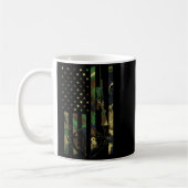 Camo American Flag Rifle Antler Deer Hunting Gun H Kaffeetasse (Links)