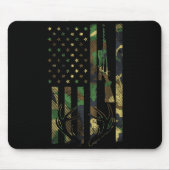 Camo American Flag Rifle Antler Deer Hunting Gun H Mousepad (Vorne)