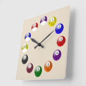 Camo Ball Tan Felt Pool Clock Quadratische Wanduhr (Winkel)