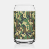 Camo Beer Glass – Woodland Print Can Style Dosenglas (Rückseite)