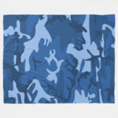 Camo Blue Fleecedecke (Vorderseite (Horizontal))