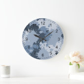 Camo Blue Große Wanduhr (Zuhause)