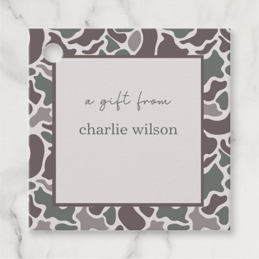 Camo Boys Birthday Gift Tag Geschenkanhänger (Vorderseite)