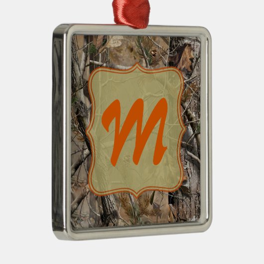 Camo Camouflage Hunting Monogram Initial Ornament (Rechts)