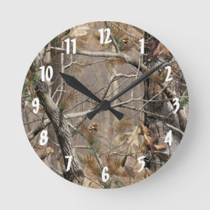 Camo Camouflage Hunting Real Tree Hunt Wall Clock Runde Wanduhr