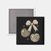 Camo Checkered Cherry Bow, Hunting,checkered Patte Magnet (Vorderseite/Rückseite)