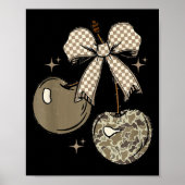 Camo Checkered Cherry Bow, Hunting,checkered Patte Poster (Vorne)