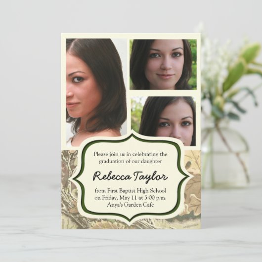 Camo Class of 2014 Graduation Einladung (Stehend Vorderseite)