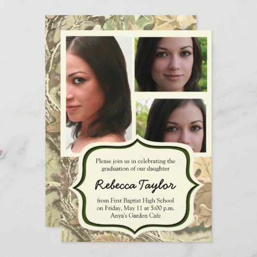 Camo Class of 2014 Graduation Einladung (Vorne/Hinten)