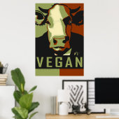 Camo Cow Pop Art Poster - Vegan  (Heimbüro)
