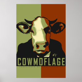Camo Cowmoflage Pop Art Cow Poster
