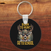 Camo Deer Hunting Boys Kids Funny Born Hunt Forced Schlüsselanhänger (Vorderseite)