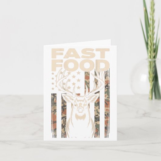 Camo Deer Hunting Fast Food Gag Hunter Gift Funny Karte (Vorderseite)