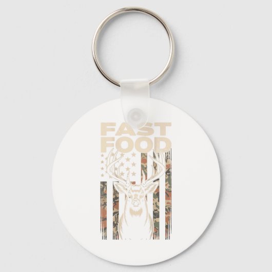 Camo Deer Hunting Fast Food Gag Hunter Gift Funny Schlüsselanhänger (Vorderseite)
