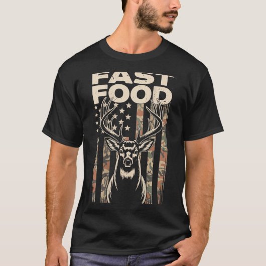 Camo Deer Hunting Fast Food Gag Hunter Gift Funny T-Shirt (Vorderseite)