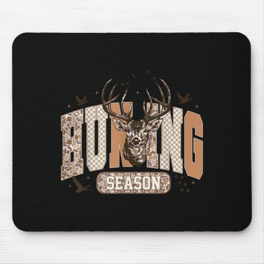 Camo Deer Hunting Season Wildlife Buck Antlers Hun Mousepad (Vorne)