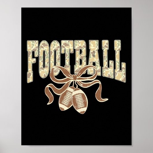 Camo Footll Preppy Coquette Cherries Bow Women Gir Poster (Vorne)