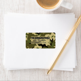 Camo Green, Brown, Tan, Black  Address Label Adressaufkleber