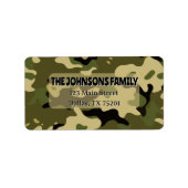 Camo Green, Brown, Tan, Black Address Label Adressaufkleber (Vorne)