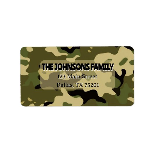 Camo Green, Brown, Tan, Black Address Label Adressaufkleber (Vorne)