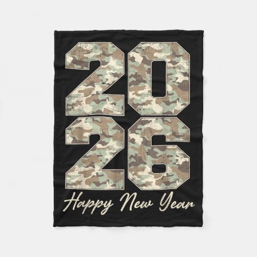 Camo Happy New Year Party 2026 Family Matching Cos Fleecedecke (Vorderseite)