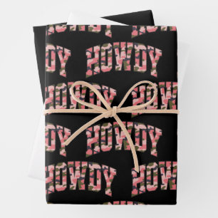 Camo Howdy Pink Vornehme Tarnung Weihnachten Geschenkpapier Set