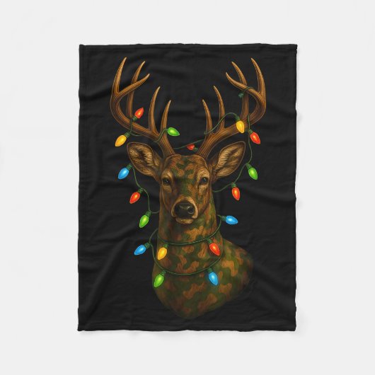 Camo Hunting Reindeer Deer Christmas Holiday Xmas Fleecedecke (Vorderseite)
