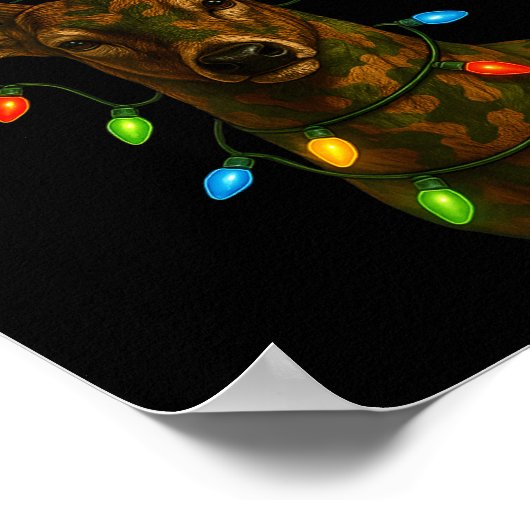 Camo Hunting Reindeer Deer Christmas Holiday Xmas Poster (Ecke)