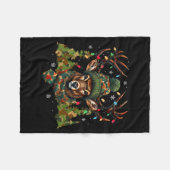 Camo Hunting Reindeer Deer Xmas Lights Christmas H Fleecedecke (Vorderseite (Horizontal))