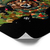 Camo Hunting Reindeer Deer Xmas Lights Christmas H Poster (Ecke)